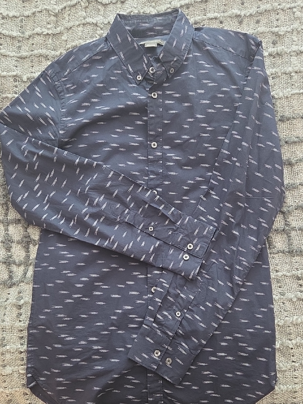 French Connection Navy Patterned Button-Down Shirt